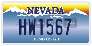 HW1567 license plate in Nevada