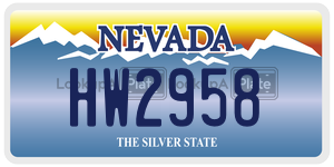 HW2958  license plate in NV