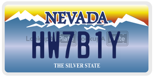 HW7B1Y  license plate in NV