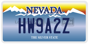 HW9A2Z license plate in Nevada