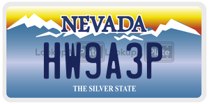 HW9A3P license plate in Nevada