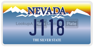 J118  license plate in NV