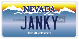 JANKY license plate in Nevada