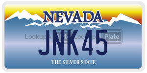 JNK45  license plate in NV