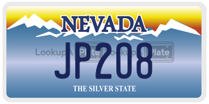JP2O8 license plate in Nevada