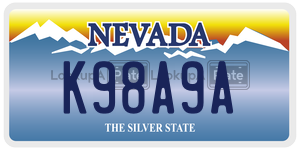 K98A9A  license plate in NV