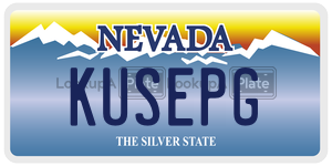KUSEPG license plate in Nevada