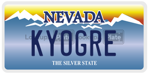 KYOGRE  license plate in NV