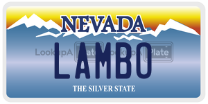 LAMBO license plate in Nevada