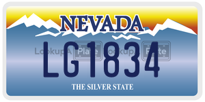 LG1834  license plate in NV