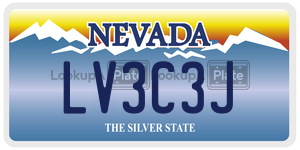 LV3C3J license plate in Nevada