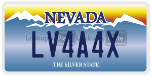 LV4A4X license plate in Nevada