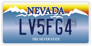 LV5FG4 license plate in Nevada