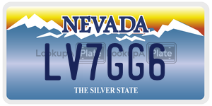 LV7GG6 license plate in Nevada