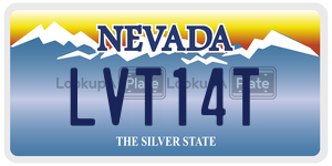 LVT14T license plate in Nevada