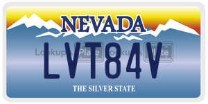 LVT84V license plate in Nevada