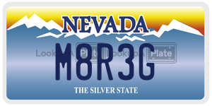 M8R3G license plate in Nevada
