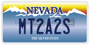 MT2A2S  license plate in NV