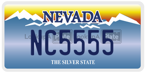 NC5555 license plate in Nevada