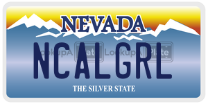 NCALGRL license plate in Nevada