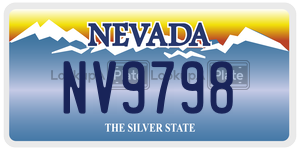 NV9798 license plate in Nevada