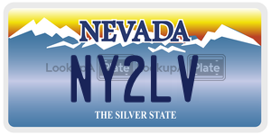 NY2LV license plate in Nevada
