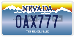 OAX777  license plate in NV