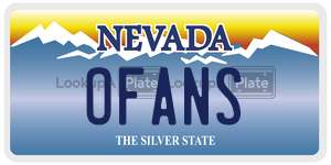 OFANS license plate in Nevada