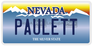 PAULETT license plate in Nevada