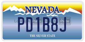 PD1B8J license plate in Nevada