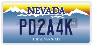 PD2A4K license plate in Nevada