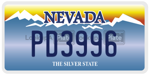 PD3996  license plate in NV