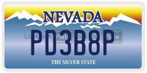 PD3B8P  license plate in NV