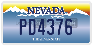 PD4376 license plate in Nevada