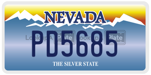 PD5685  license plate in NV