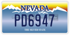 PD6947 license plate in Nevada