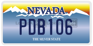 PDB106  license plate in NV