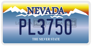 PL3750  license plate in NV