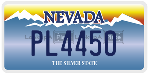 PL4450 license plate in Nevada