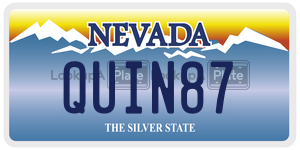 QUIN87 license plate in Nevada