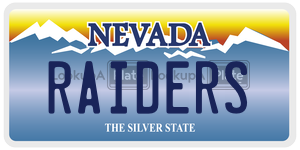 RAIDERS license plate in Nevada