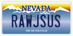 RAWJSUS license plate in Nevada
