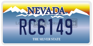 RC6149  license plate in NV