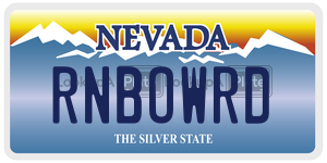 RNBOWRD license plate in Nevada