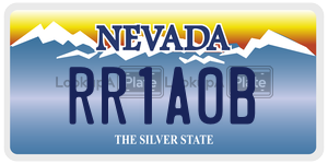 RR1A0B license plate in Nevada