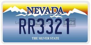RR3321  license plate in NV