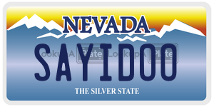 SAYIDOO  license plate in NV