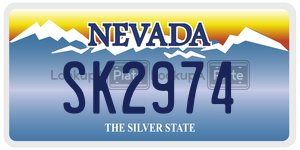 SK2974  license plate in NV