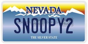 SNOOPY2 license plate in Nevada