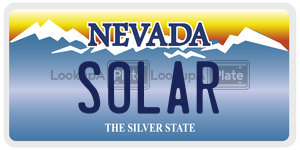 SOLAR  license plate in NV